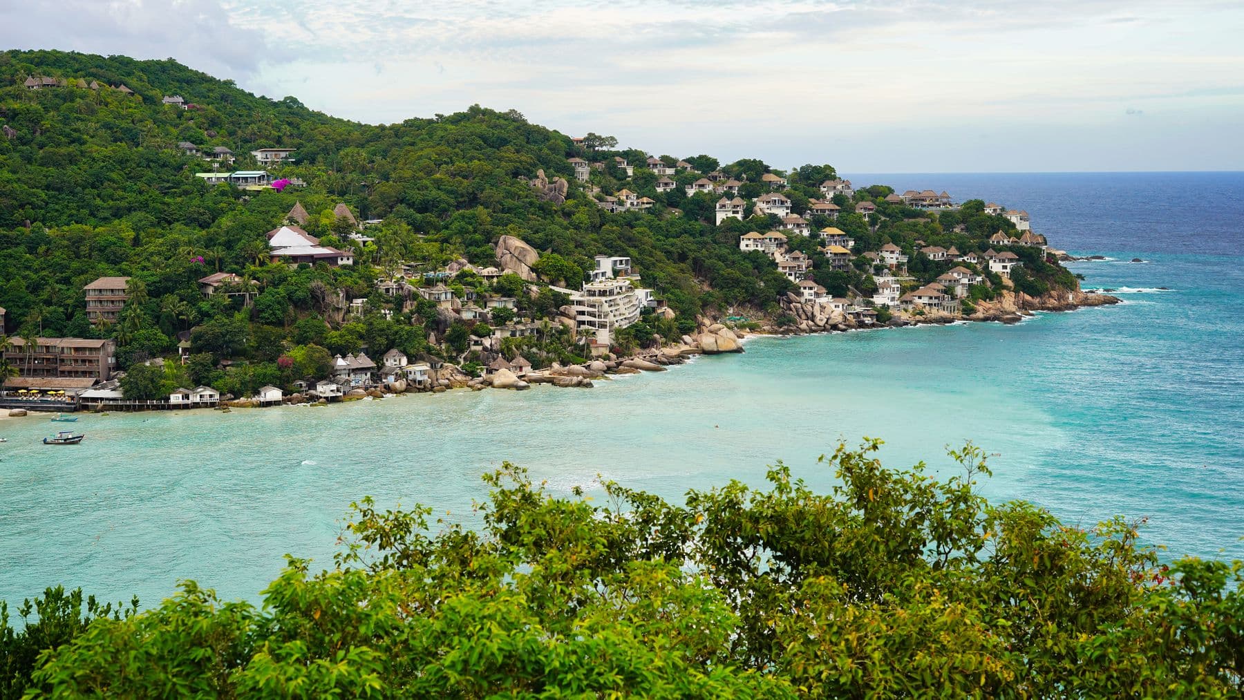 Clear water and a sheltered bay on Koh Tao