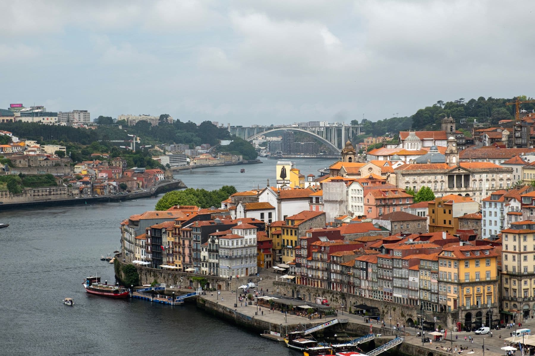 Porto's riverside and tiled roofs seen from above